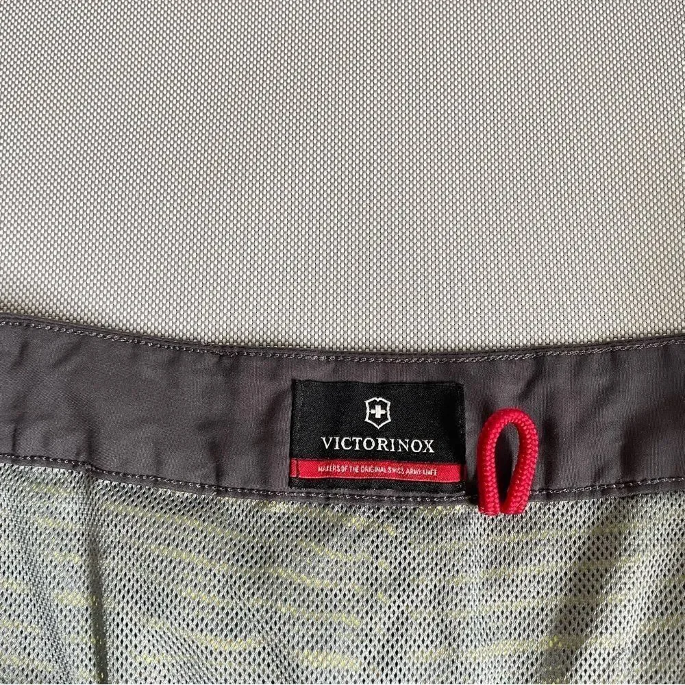 VICTORINOX Gray Yellow Striped Swim Board Shorts Men’s Size XL